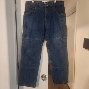 Sliders Motorcycle Jeans W38" L31" Blue Riding Kevlar Reinforced Cotton Denim